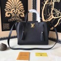 Imitation Top Louis Vuitton Soft Calfskin Lockme Tote Black M54572 VS05153