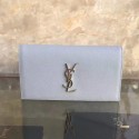 Imitation Top Saint Laurent Cassandre Grained Clutch Bag Light Blue Y230320 VS05169
