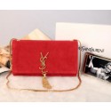 Imitation Top YSL Monogramme Cross-body Shoulder Bag Suede Leather Y311214 Red VS08089