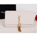 Imitation Yves Saint Laurent Classic Monogramme Tassel Clutch Bag Y7138 White VS08876