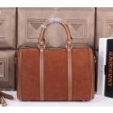 Knockoff 1:1 Gucci Suede Leather Medium Boston Bags 247205 Brown VS02971
