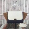 Knockoff AAA Celine mini Trapeze Bag Original Nubuck Leather CTA3345 White&Black&Wheat VS01117