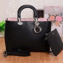 Knockoff Best Dior Diorissimo Bag in Smooth Calfskin Leather V832 Black VS05062