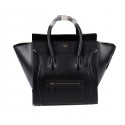 Knockoff Celine Luggage Mini Boston Tote Bags Calfskin Leather CL3308 Black VS02425
