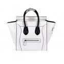 Knockoff Celine Luggage Mini Boston Tote Bags Calfskin Leather CL3308 White VS04339