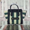 Knockoff Celine Luggage Mini Tote Bag Fabric CTA3308 Black&Green&White VS08136