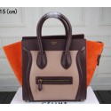 Knockoff Celine Luggage Mini Tote Bag Suede Leather Ci3308 Beige&Burgundy&Orange VS02747