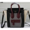 Knockoff Celine Luggage Nano Bag Original Leather C3308S Grey&Burgundy&Black VS07630