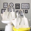 Knockoff Celine Medium Tri Fold Shoulder bag in White Calfskin 030401 VS01421