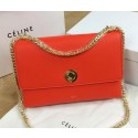 Knockoff Celine Pocket Flap Bag Original Leather C96556 Orange VS06837