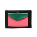 Knockoff Celine Pocket Handbag in Seashell Smooth Calfskin 17538 Green&Pink VS06608