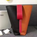 Knockoff Celine Twisted Cabas in Black and Brown Smooth Calfskin 030403 VS02572