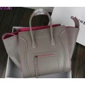 Knockoff Cheap Celine Luggage Phantom Bag Grey Smooth Leather with Purple Trim Ci3341 VS09053
