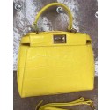 Knockoff Cheap Fendi mini Peekaboo Bag Croco Leather F30320 Yellow VS06086