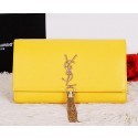 Knockoff Cheap Yves Saint Laurent Classic Monogramme Tassel Clutch Bag Y7138 Yellow VS09824
