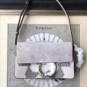 Knockoff Chloe Faye Small Smooth & Suede Calfskin Shoulder Bag Grey C301210 VS01184