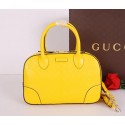 Knockoff Gucci Bright Diamante Leather Top Handle Bag 354224 Yellow VS01000