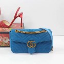 Knockoff Gucci GG Marmont Velvet Shoulder Bag Blue 443497 VS05677