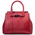 Knockoff Gucci Lady Bamboo Leather Top Handle Bag 370816 Red VS02653