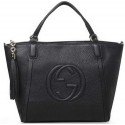 Knockoff Gucci Soho Original Leather Top Handle Bag 369176 Black VS05665