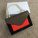 Knockoff Luxury Celine Pocket Handbag Seashell Smooth Calfskin 175383 Black&Orange&Khaki VS02301