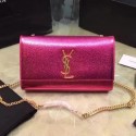 Knockoff Medium Monogram Saint Laurent Tassel Satchel in Rose Metallic Leather 354021 VS05433