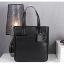 Knockoff PRADA Calfskin Leather Business Tote Bag 80633 Black VS07027