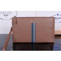 Knockoff Prada Calfskin Leather Clutch P12131 Wheat VS08263