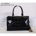 Knockoff Prada Iridescent Leather Boston Bag BN2318 Black VS06079