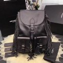 Knockoff Saint Laurent Festival Fringed Backpack Black Y280310 VS00241