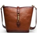 Knockoff Top Gucci Jackie Soft Leather Bucket Bag 380579 Brown VS04836