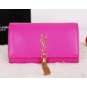 Knockoff Yves Saint Laurent Classic Monogramme Tassel Clutch Bag Y7138 Rose VS04958