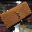 Knockoff Yves Saint Laurent Wheat Suede Monogram Tassel Bag Wheat Y221240 VS08900