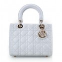 Lady Dior Bag mini Bag White Original Sheepskin Leather D44551 Gold VS01195
