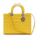 Lady Dior Medium Bag Sheepskin Leather CD6323 Yellow VS08486