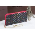 Louis Vuitton Black Monogram Multicolore Insolite Wallet M66567 Rose VS00141