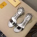 Louis Vuitton Calfskin Leather Sandals Silver L080202 VS00966