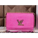 Louis Vuitton Chain Louise Shoulder Bag Croco Leather M41959 Rose VS05917