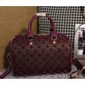 Louis Vuitton Embroider Leather Speedy Bandouliere 30 M40762 Purple VS03877