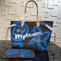 Louis Vuitton Monogram Canvas Neverfull MM Blue M40995 VS06617