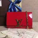 Louis Vuitton Patent Calfskin Chain Louise MM M94268 Red VS04066