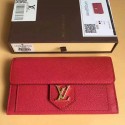 Louis Vuitton Soft Calf Leather Lockme Wallet Red M60862 VS09873
