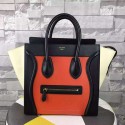 Luxury Celine Micro Luggage Tote Bag Original Leather C164173 Orange&Black&Offwhite VS05782