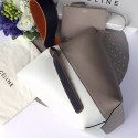 Luxury Celine Small Twisted Cabas in White and Grey Smooth Calfskin C072068 VS06040