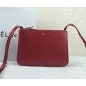 Luxury Celine Trio Original Leather Shoulder Bag C98317 Burgundy VS02635