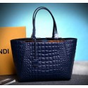 Luxury Fendi 2Jours Shoulder Bag Calfskin Leather F6640 Royal VS05088