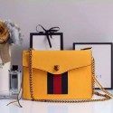 Luxury Gucci Animalier Leather Shoulder Bag Yellow 431283 VS05725