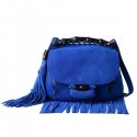 Luxury Gucci Nouveau Fringe Suede Leather Shoulder Bag 347103 Blue VS02269