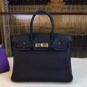 Luxury Hermes Birkin 35CM Tote Bag Black Litchi Leather HB091510 VS09366