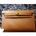 Luxury Hermes MINI Kelly 22cm Tote Bag Calf Leather K011 Wheat VS02553